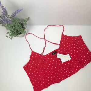 AFRM Kyla Peplum crop top polka dots XL